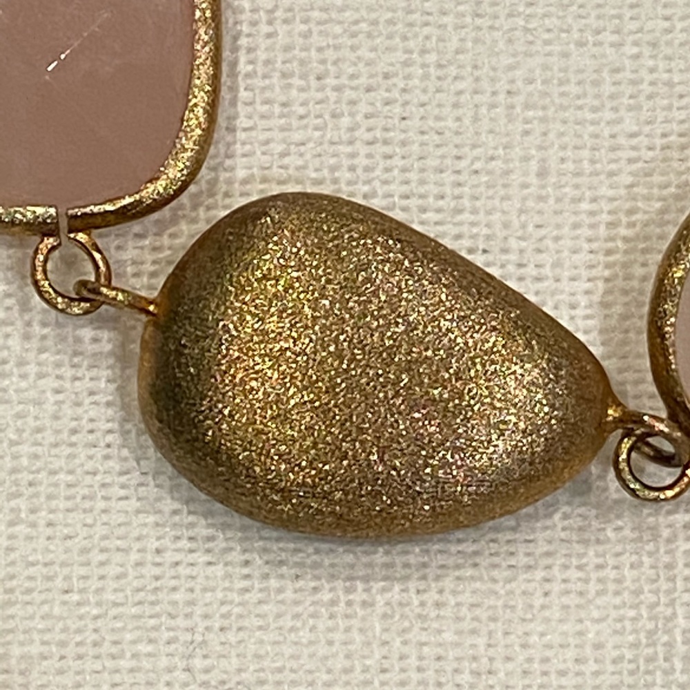 Rose Quartz Gold Tone Bracelet - Picture 3 of 4